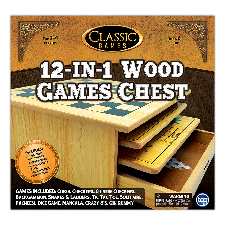 Classic Games | 12-In-1 Wood Games Chest