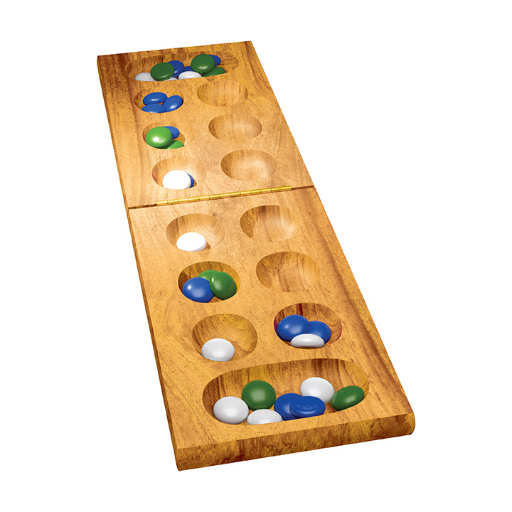 Stone Game Wooden Board, Wooden Mancala Game, Board Game Mancala