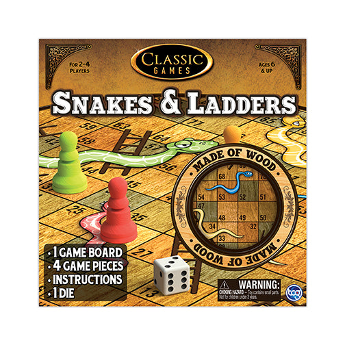 Classic Games | Solid Wood Snakes & Ladders