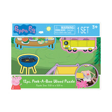Load image into Gallery viewer, Wood Activities | Peppa Pig 12 Piece Peek a Boo Wood Puzzle