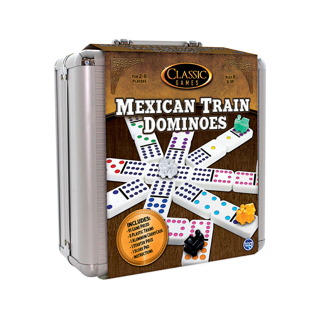 Classic Games | Mexican Train Dominoes Aluminum Case – TCG TOYS