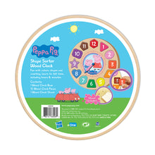Load image into Gallery viewer, Wood Activities | Peppa Pig Shape Sorter Wood Clock