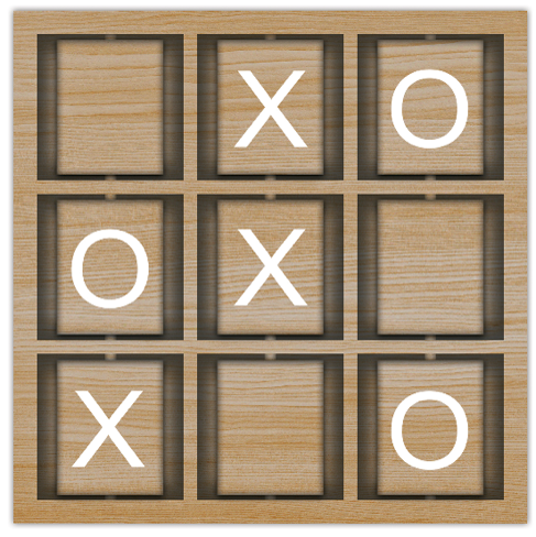 Wood Tic Tac Toe, Classic XOXO