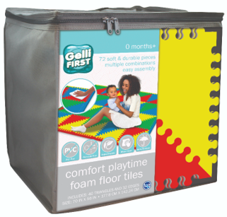 Gelli Mats | Fun Brights Comfort Playtime Foam 72PC Gelli Mat