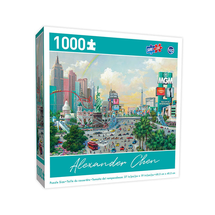 Sure Lox | 1000 Piece Alexander Chen Puzzle ~ Las Vegas Afternoon The Strip