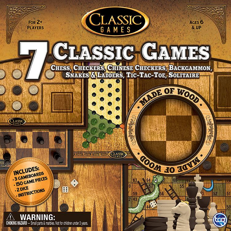 Classic Games | 7-In-1 Solid Wood Classic Games