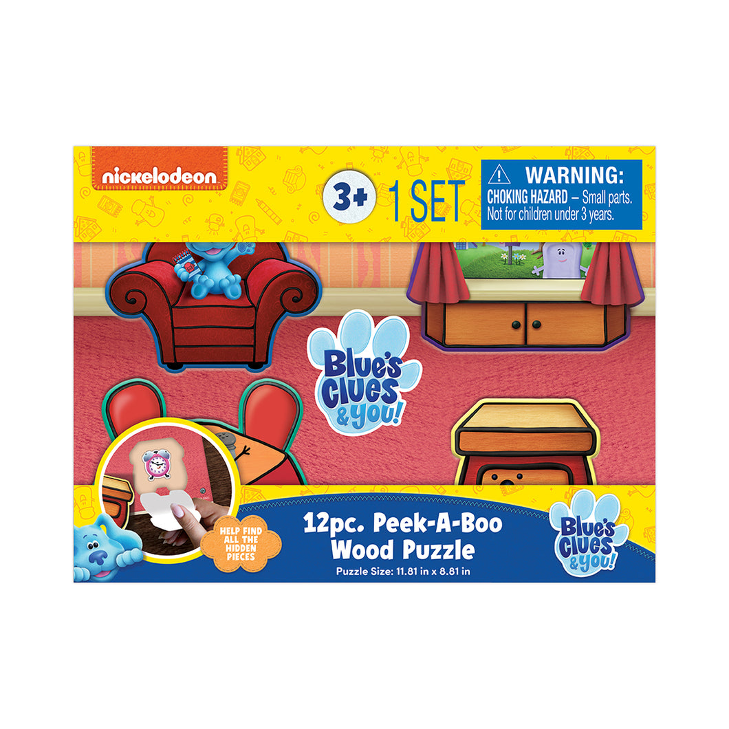 Wood Activities | Blue's Clues 12 Piece Peek a Boo Wood Puzzle