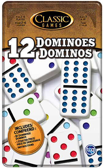 Classic Games | Double 12 Dominoes Tin