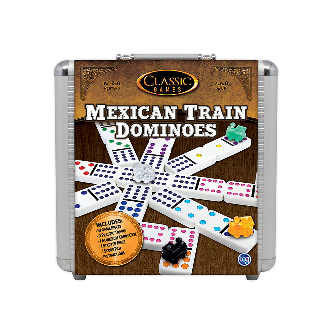 Classic Games | Mexican Train Dominoes Aluminum Case