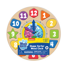 Load image into Gallery viewer, Wood Activities | Blue&#39;s Clues Shape Sorter Wood Clock

