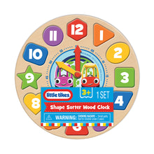Load image into Gallery viewer, Wood Activities | Little Tikes Shape Sorter Wood Clock
