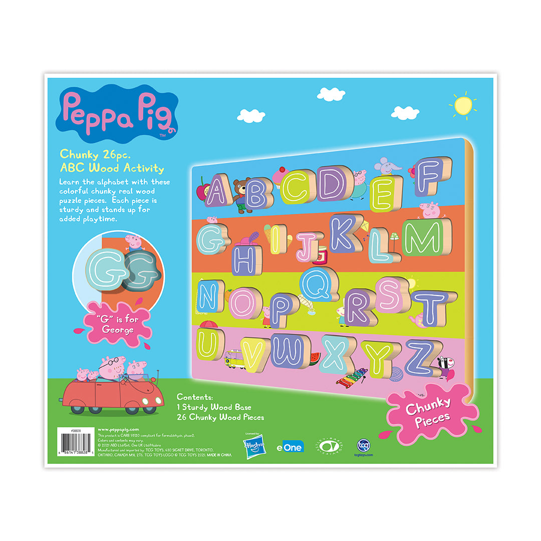 Wood Activities Peppa Pig 26 Piece Chunky ABC Wood Puzzle TCG TOYS