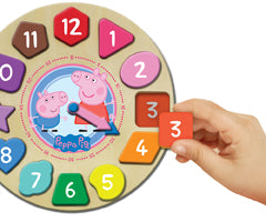 Wood Activities Peppa Pig Shape Sorter Wood Clock TCG TOYS